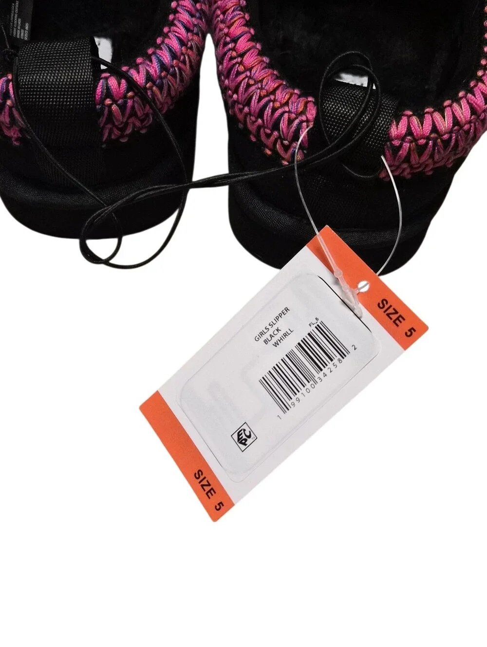 Steve Madden Kids Girls Black Whirl Slippers Graphic Size 5 NWT